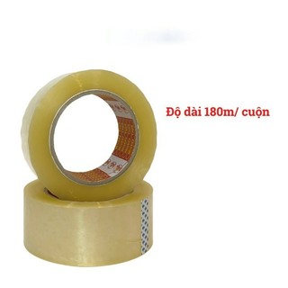 Cây 6 cuộn băng dính trong đục 1.7kg lõi mỏng, loại nhỏ dễ cầm tay.