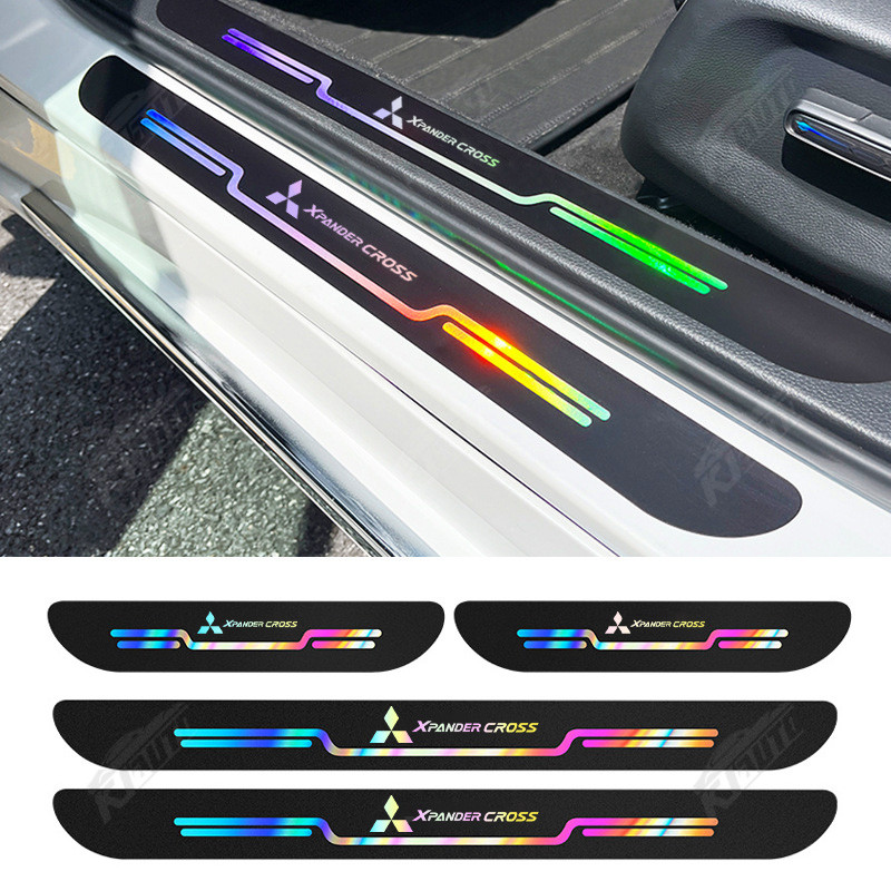 Mitsubishi Xpander Cross 2024 Xe Mới Laser Sill Miếng Dán Cửa Ô Tô Ngưỡng Dải Chống Trầy Xước Chống Nước Cầu Vồng Bảo Vệ Cửa Xe Ô Tô