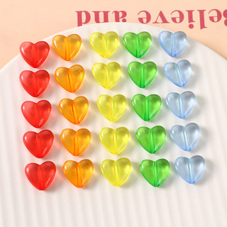 Phụ kiện acrylic DIY hình trái tim nhỏ màu kẹo ngọt ngào đa năng, bông tai, kẹp tóc, vật liệu ốp điện thoại bán buôn