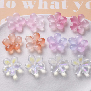 Phụ kiện Hoa tai đính cườm dệt thủ công xỏ lỗ hoa tai nhỏ tươi mới AB ảo ảnh màu gradient thủy tinh
