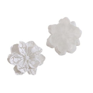 Chất liệu phụ kiện bông tai DIY bằng nhựa hoa 3D màu trắng ngọc trai bóng loáng với vết nứt hoa petal phóng đại