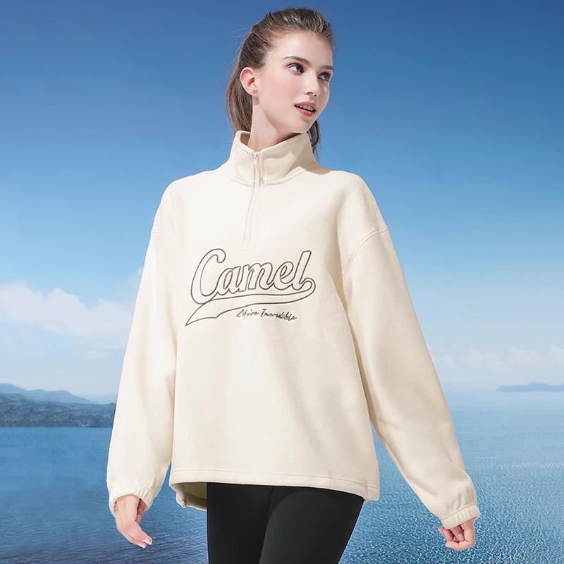 Ảnh Áo CAMEL CROWN Cổ Đứng Dày Dài Tay Quần Áo Thường Ngày Ấm Áp Unisex Lông Cừu 2