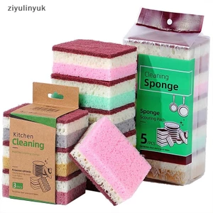 Ziyulinyuk 5 / 10 Chiếc Vải Làm Sạch Bọt Biển Mật Độ Cao Vải Rửa Bát Không Gọn Nhà Bếp Và Phục Vụ Đồ Dùng Bàn Chải Xốp Cho Nồi Bát EN