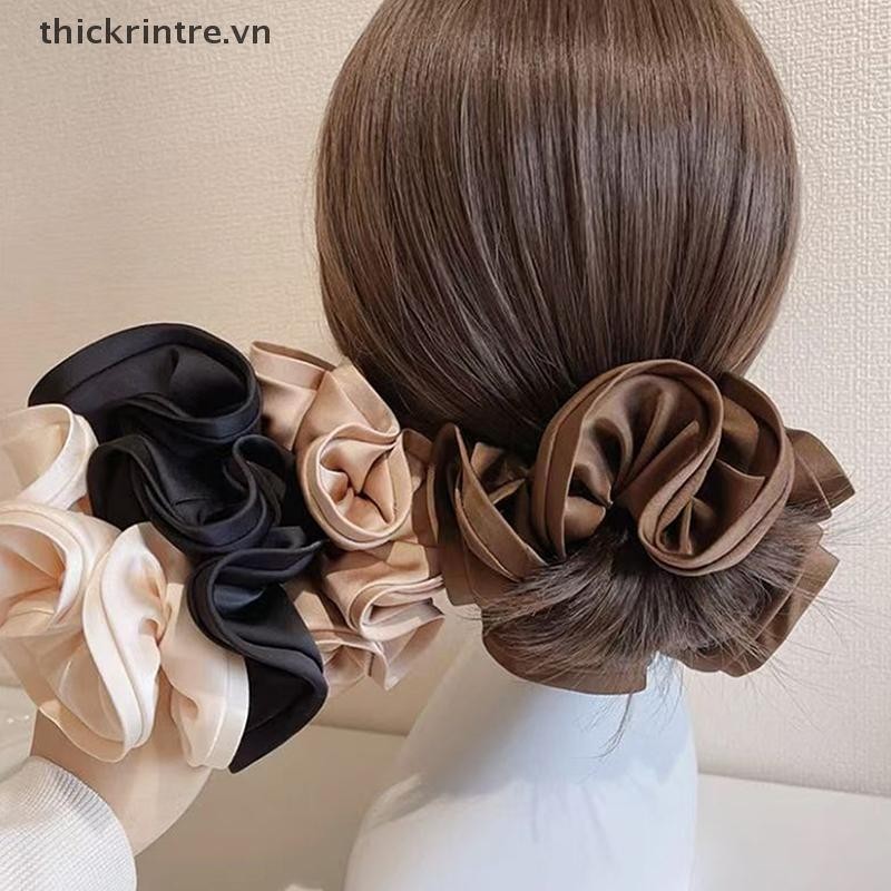 Thi Retro Thanh Lịch Pháp Dây Buộc Tóc Thời Trang Tính Khí Đuôi Ngựa Scrunches Dành Cho Nữ Bé Gái Đơn Giản Đa Năng Phụ Kiện Tóc Quà Tặng VN