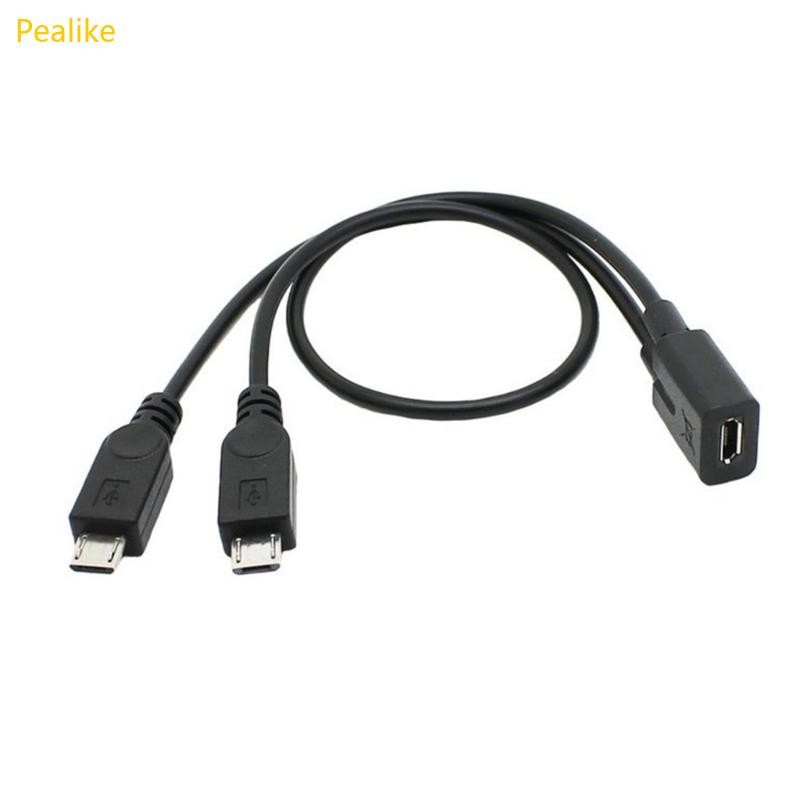 Pealike Micro USB Nữ đến 2 Micro USB Nam Bộ Chia Dây Cáp Phụ Kiện USB
