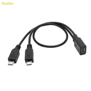 Pealike Micro USB Nữ đến 2 Micro USB Nam Bộ Chia Dây Cáp Phụ Kiện USB