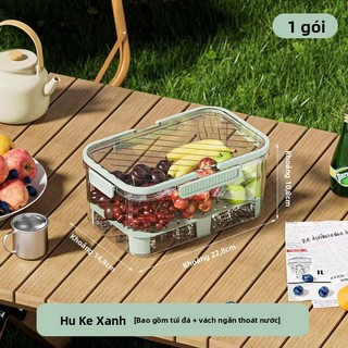 Hộp giữ tươi di động Dung tích lớn Hộp kín rau củ quả có thể thoát nước Hộp đóng gói dã ngoại