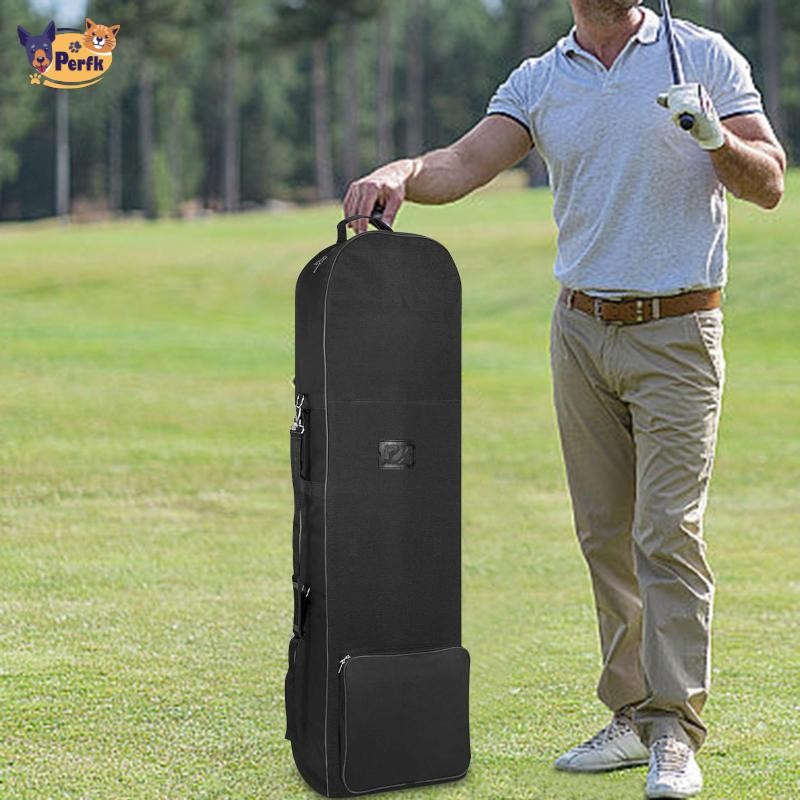 Túi Du Lịch Golf Vải Oxford Túi Hàng Không Di Động Có Thể Gập Lại Dung Tích Lớn Bảo Vệ Câu Lạc Bộ Golf Du Lịch Có Bánh Xe