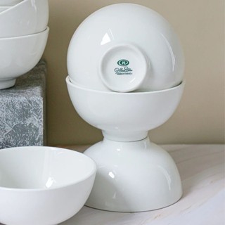 Bộ bát cơm sứ Minh Châu trắng trơn 11cm - Trường An VN