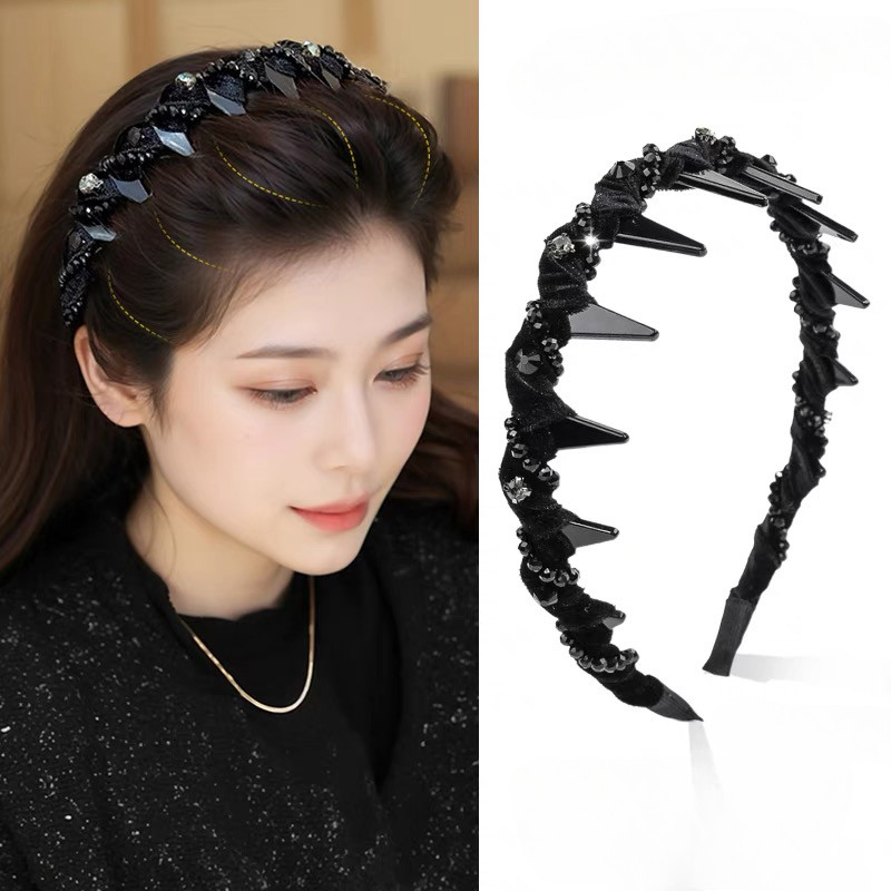 2026 Phong Cách Mới Đen Băng Đô Thời Trang Lược Đánh Răng Người Phụ Nữ Thanh Lịch Đầu