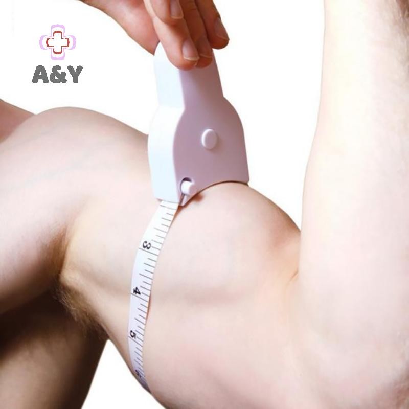 A & Y 2 Cái / bộ Trắng PVC Body Fat Caliper Đo Băng Kiểm Tra Thể Dục Để Giảm Cân.