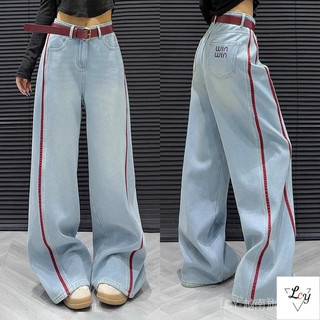 Quần jeans ống rộng bigsize mới xuân 2026 ống thẳng tôn dáng rũ cạp rộng rãi đa năng