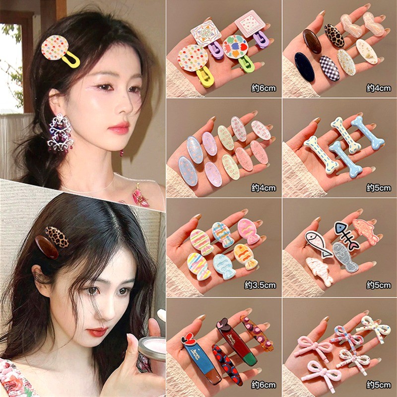 Bộ 10 Kẹp Tóc mái Nhiều Màu Sắc Phong Cách Hàn Quốc Dễ Thương Cho Phụ Nữ