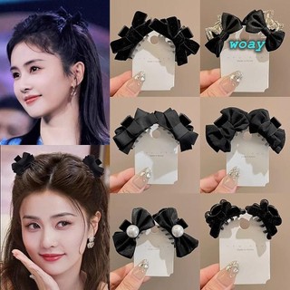 WOAY Kẹp Tóc Bên Thắt Nơ Công Chúa - Dáng Mặt Dễ Thương Như Vương Miện Ong Cho Các Cô Gái