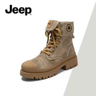 Giày Martens nữ JEEP Mùa xuân mới, Mũ bảo hộ lao động cổ điển của Mỹ, Giày bốt đến mắt cá chân có sẵn ngoài trời, Áo cao đế dày