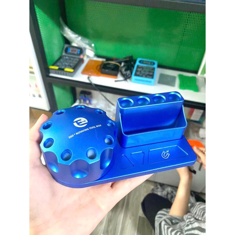 【24H】Đế Xoay 360 Độ Cắm Tô Vít Và Nhíp, Giá Đỡ Đồ Nghề Mini, Dụng Cụ Cho Thợ Sửa Chữa Tiện Lợi