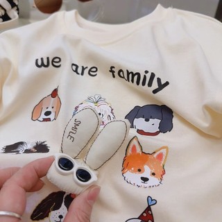 ‌Trẻ em Phong Cách Mùa Hè Cotton Nguyên Chất Hoạt Hình Dễ Thương In Hình Chó Áo Thun Tay Ngắn Cho Bé Hàng Đầu