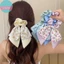 Dây buộc tóc nữ họa tiết hoa và nơ co giãn, phù hợp bé gái thanh lịch