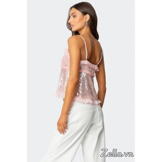 Áo Camisole Sequin Phối Spaghetti Strap Dành Cho Nữ, Phù Hợp Mùa Hè
