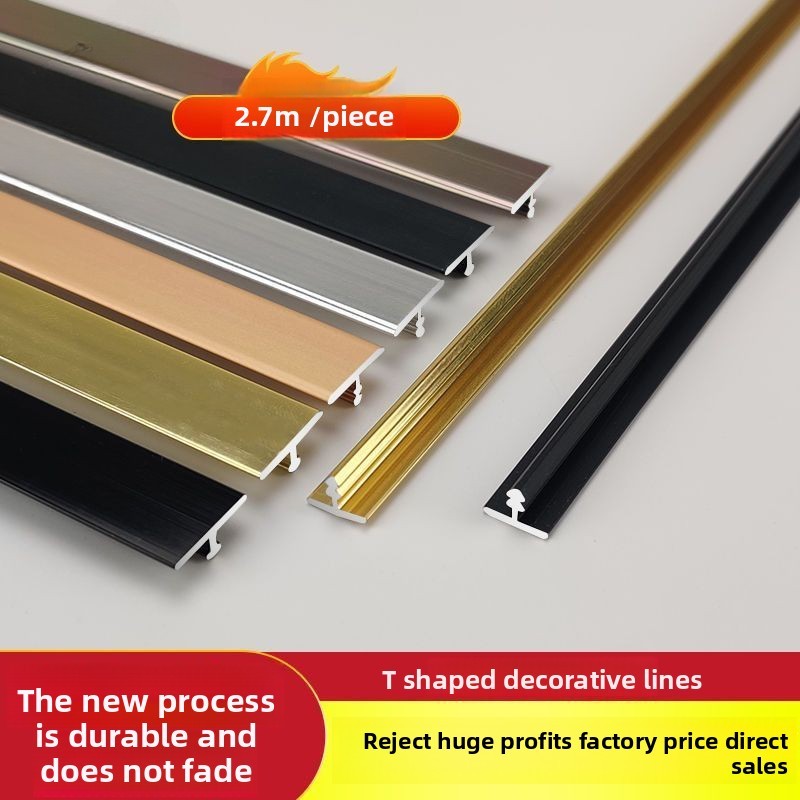 Hợp Kim Nhôm Hình Chữ T Đóng Dải Hợp Kim Titan Dây Trang Trí Trần Bảng Tường Nền Tường Dải Trang Trí Siêu-Na