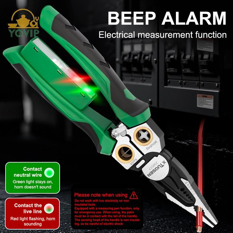 Kìm tuốt dây điện YOVIP Kìm cắt cáp điện đa chức năng chống trượt Thép không gỉ chống mài mòn VN