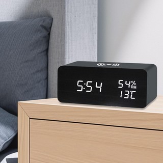 Đồng hồ báo thức kỹ thuật số LOVIVER Trạm sạc không dây Độ sáng Đồng hồ để bàn có thể điều chỉnh để bàn Phòng ngủ Phòng ngủ Ký túc xá Trang trí nội thất