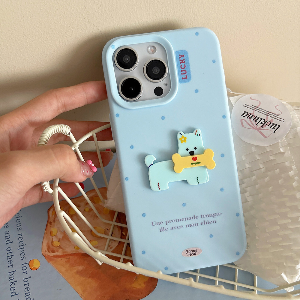 Ốp Điện Thoại Mềm 3D Dot Dog Cho iPhone 17 Pro Max 17 Air 16 Plus 15 14 13 12 11 Vỏ Bảo Vệ Chống Sốc
