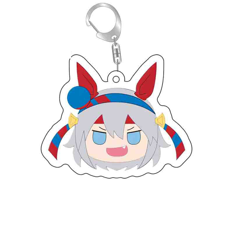 HK1 Uma Musume Lọ Lem Màu Xám Móc Khóa Ba Lô Acrylic Mặt Dây Chuyền Dễ Thương Túi Phụ Kiện Anime Ngoại Vi KH1