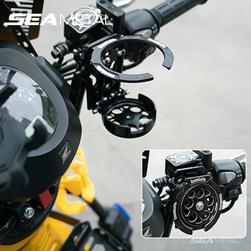 SEAMETAL Giá đỡ cốc bàn xoay xe máy có thể gập lại Vật liệu ABS Giá đỡ cốc nước Phụ kiện sửa đổi