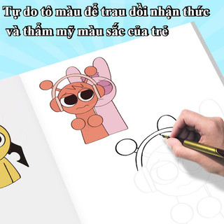 【BabyJoy】SPRUNKI Sổ Vẽ Trẻ Em,Sách viết tay Đồ chơi giáo dục,Sách vẽ đường,Sổ Tô Màu Và Vẽ Nguệch Ngoạc Cho Trẻ Em