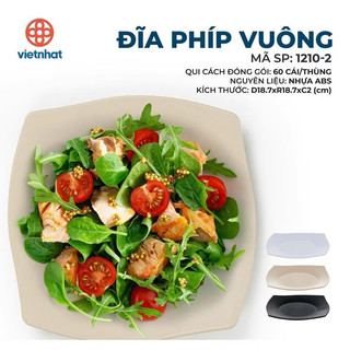 Đĩa phíp vuông nhựa, đĩa nhựa phíp melamine Việt Nhật ms: 1210-1, 1210-2, 1210-3, 1210-4