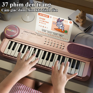 【BabyJoy】Đàn Piano Điện Tử Cao Cấp Với 37 Phím Bấm,Đàn Organ Kèm Mic Hát Chất Liệu ABS An Toàn,Đàn Organ Đa Năng