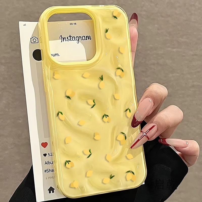 Ốp Bảo Vệ Chống Trầy Xước Vàng Cho iPhone 11 12 17 13 14 15 16 Pro Max 14 Plus Gấp Họa Tiết Mềm Chống Sốc