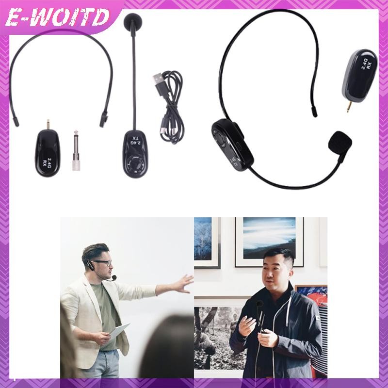 Tai nghe E-WOITD Bộ phát micrô không dây 2.4G có đầu thu cho bộ khuếch đại giọng nói HNVN