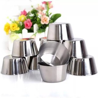10 LY INOX làm đá, làm bánh Flan, bánh nướng, inox dày cao cấp (6cm-7cm), inox không hít - Phương Trang