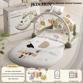 JKDESIGN Baby Piano Play Gym, Thảm tập bò sạc 3 trong 1, Trung tâm hoạt động âm nhạc và đèn cho trẻ sơ sinh Đồ chơi học tập sớm đa chức năng cho bé trai và bé gái