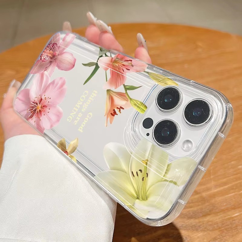 Dành Cho iPhone 16 15 17 Pro Max 11 13 14 12 Pro Cho iPhone 16e 7 8 Plus XS Max X XR SE2022 Hoa Lily In Trong Suốt Chống Sốc Mềm