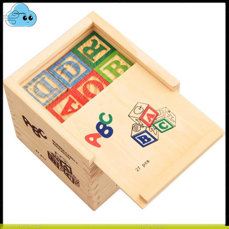 27 Chiếc Trẻ Em Gỗ Bảng Chữ Cái Khối Chữ Cái Xếp Chồng Đồ Chơi Khối Xây Dựng Thủ Công Học Tập Sớm Đồ Chơi Giáo Dục Trang Trí Phòng Bé