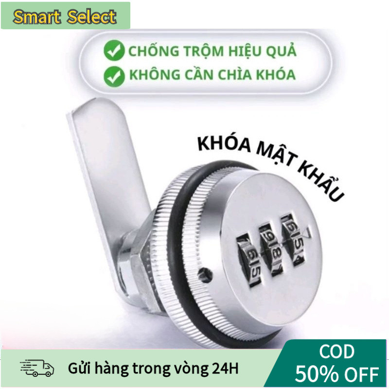 【COD】Khóa Mật Khẩu 3 Số Chống Trộm Hợp Kim Bạc, Cốt 30mm Bền Đẹp, Dùng Cho Tủ, Valy, Két Mini