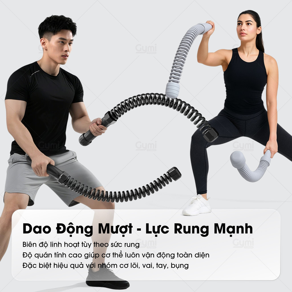 Gậy Tập Tay Lò Xo Thể Lực -Thanh Tập Thể Lực -Dụng Cụ Thể Lực Không Dây Tại Nhà-Cordless Battle Rope - GayTheLuc