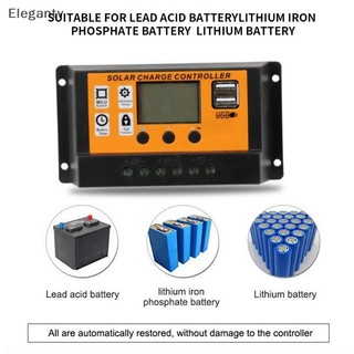 Bộ điều khiển năng lượng mặt trời LCD EGN 12V / 24V 30A 20A 10A Bộ điều chỉnh sạc năng lượng mặt trời Bộ sạc pin PWM Màn hình LCD USB kép 5V 2.5A Đầu ra MOS N