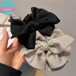 Sund Thời Trang Pháp Đen Nơ Vuốt Tóc Kẹp Lớn Vải Nghệ Thuật Nơ Kẹp Tóc Cho Nữ Ngọt Ngào Mũ Phụ Kiện Tóc VN