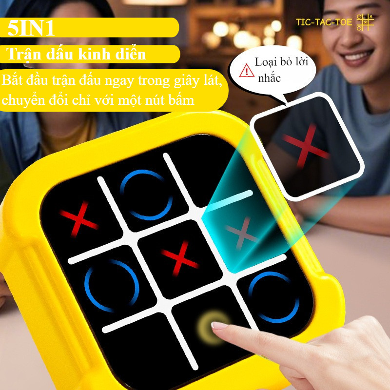 Đồ chơi điện tử Tic-Tac-Toe 3in1, 4 cấp độ khó, Rèn luyện tư duy logic cho bé