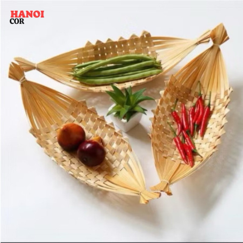 (SỈ SLL)Thuyền tre đựng bánh kẹo trang trí bàn tiệc, thức ăn, đồ decor trang trí dễ thương bàn ăn