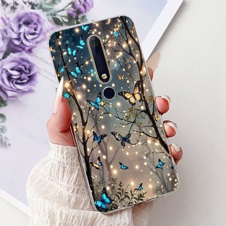 Dành Cho Nokia 6.1 / Nokia 6 2018 Ốp Lưng TA-1068 Ốp Lưng Hoa Đẹp Nơ Mềm Mại Trong Suốt Silicon Vỏ Điện Thoại Cho Nokia6 Ốp Lưng