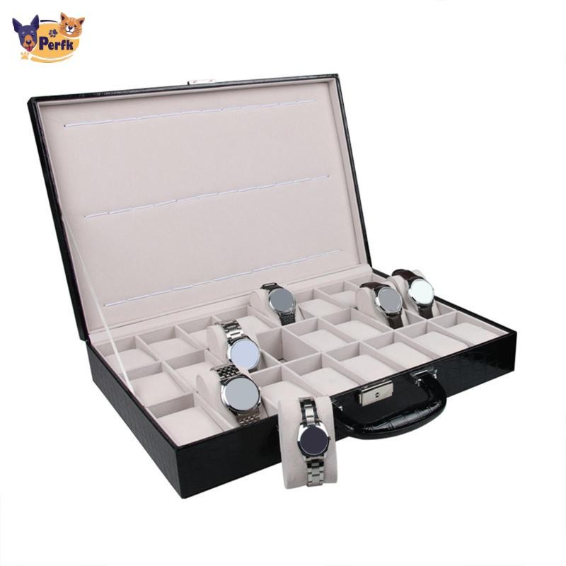 Hộp đựng đồng hồ đeo tay có đệm cho nam Bộ sắp xếp trang sức cho nhẫn và dây chuyền