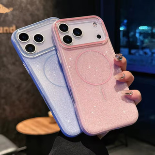 [JLK] Ốp Điện Thoại Từ Tính IMD Lấp Lánh Sang Trọng Cho iPhone 17Air 16 E 15 14 13 17 Pro Max Vỏ Cứng Chống Sốc