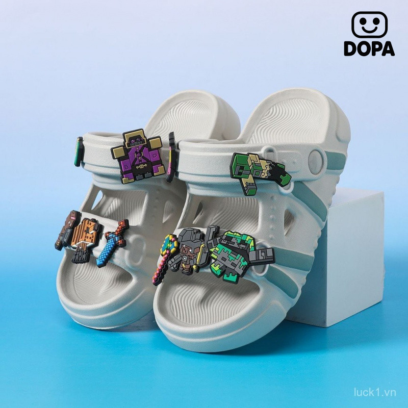 Hoạt Hình Minecraft Dép Trẻ Em Mùa Hè Phong Cách Mới Giày Sandal Bé Trai Dép Chống Trơn Trượt Đế Mềm Cha Mẹ-Con Giày Lật Ngoài Trời