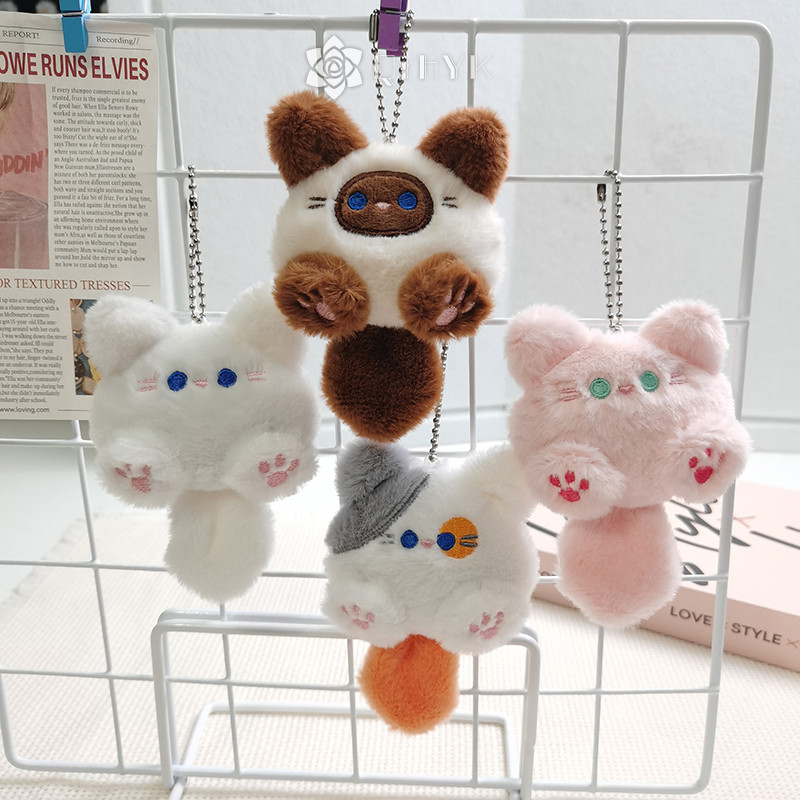 Qrhyk Squeak Đuôi Dài Sang Trọng Móc Khóa Dễ Thương Nhồi Bông Móc Khóa Túi Đồ Trang Trí Sang Trọng Búp Bê Móc Khóa Mới