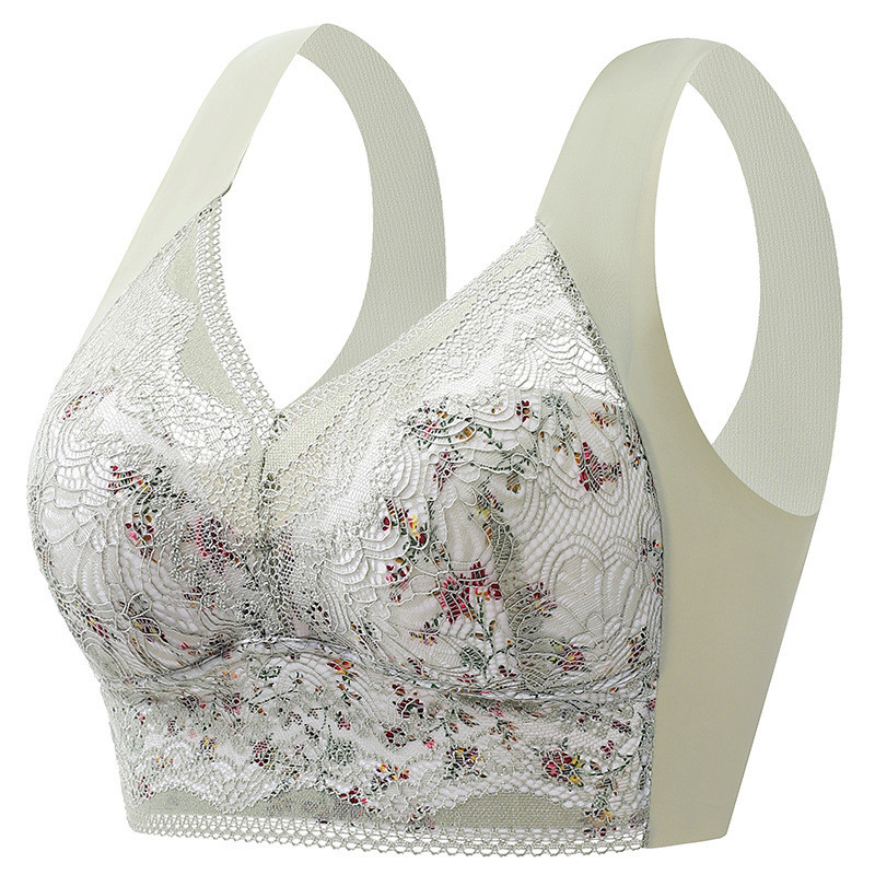 Lưng ren mỏng, áo vest quấn ngực, cốc cố định không dây, ngực lớn, ngực nhỏ, áo ngực vest liền mạch